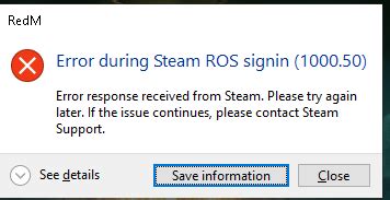 error during steam ros signin|steam error 1000.50.